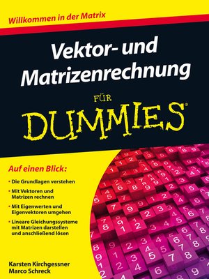 cover image of Vektor- und Matrizenrechnung fur Dummies